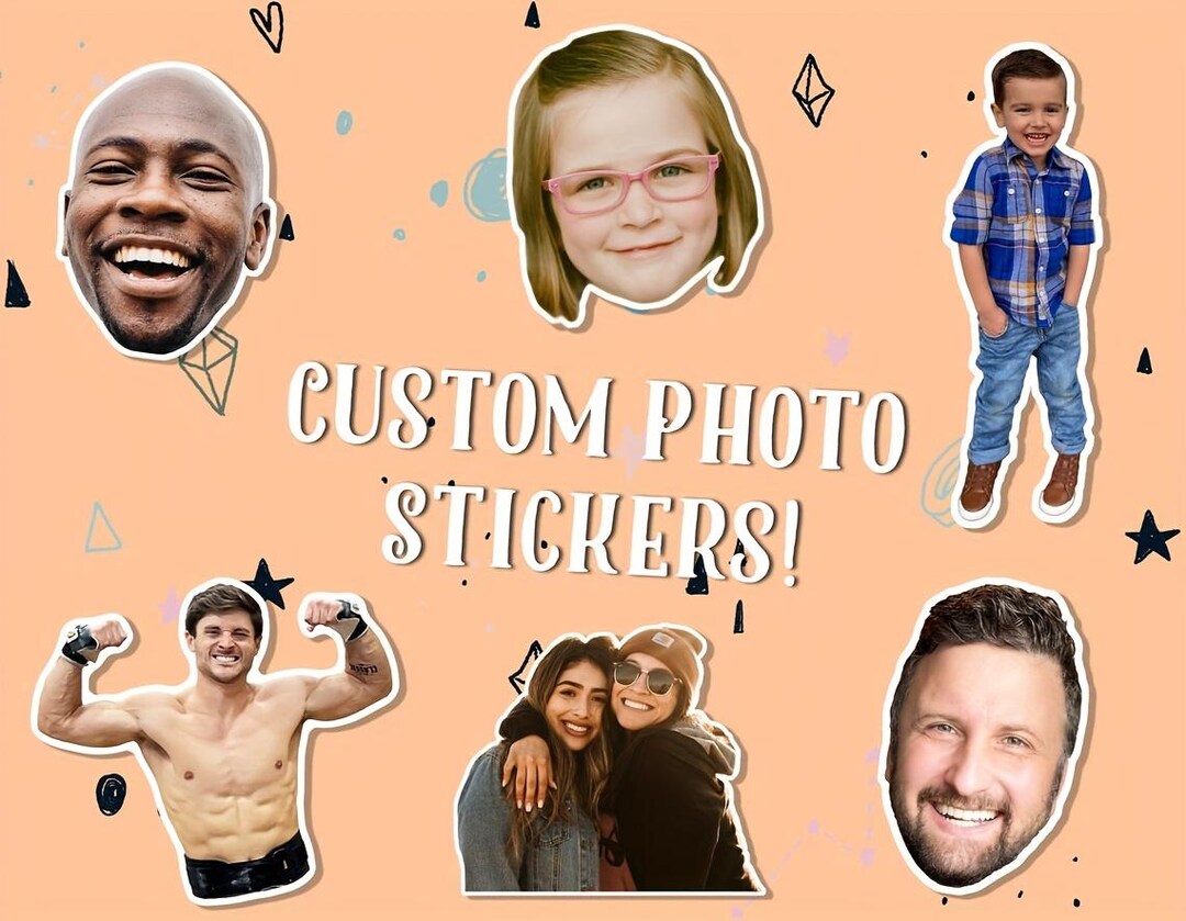 Custom Photo Sticker, Personalized Glitter Vinyl Decal for Laptop Water ...