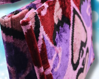 Handmade Silk Velvet ikat Tote Bag: Plant-Dyed, Luxury