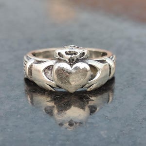 Handmade Sterling Silver Claddagh Ring, Irish Friendship Jewelry