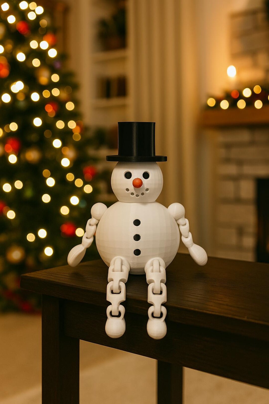 3D Printed Snowman - Articulated Christmas Snowman STL File (digital ...