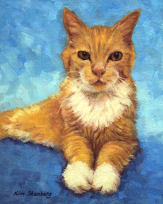 American Shorthair Cat Custom Pet Portrait Oil Commission Etsy