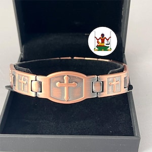 Pure Copper Spiritual Holy Cross Magnetic Therapy Bracelet