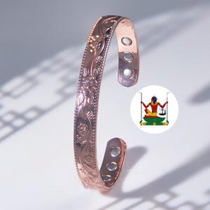 Pure (99.9%) Copper Floral design Magnetic Therapy Bracelet