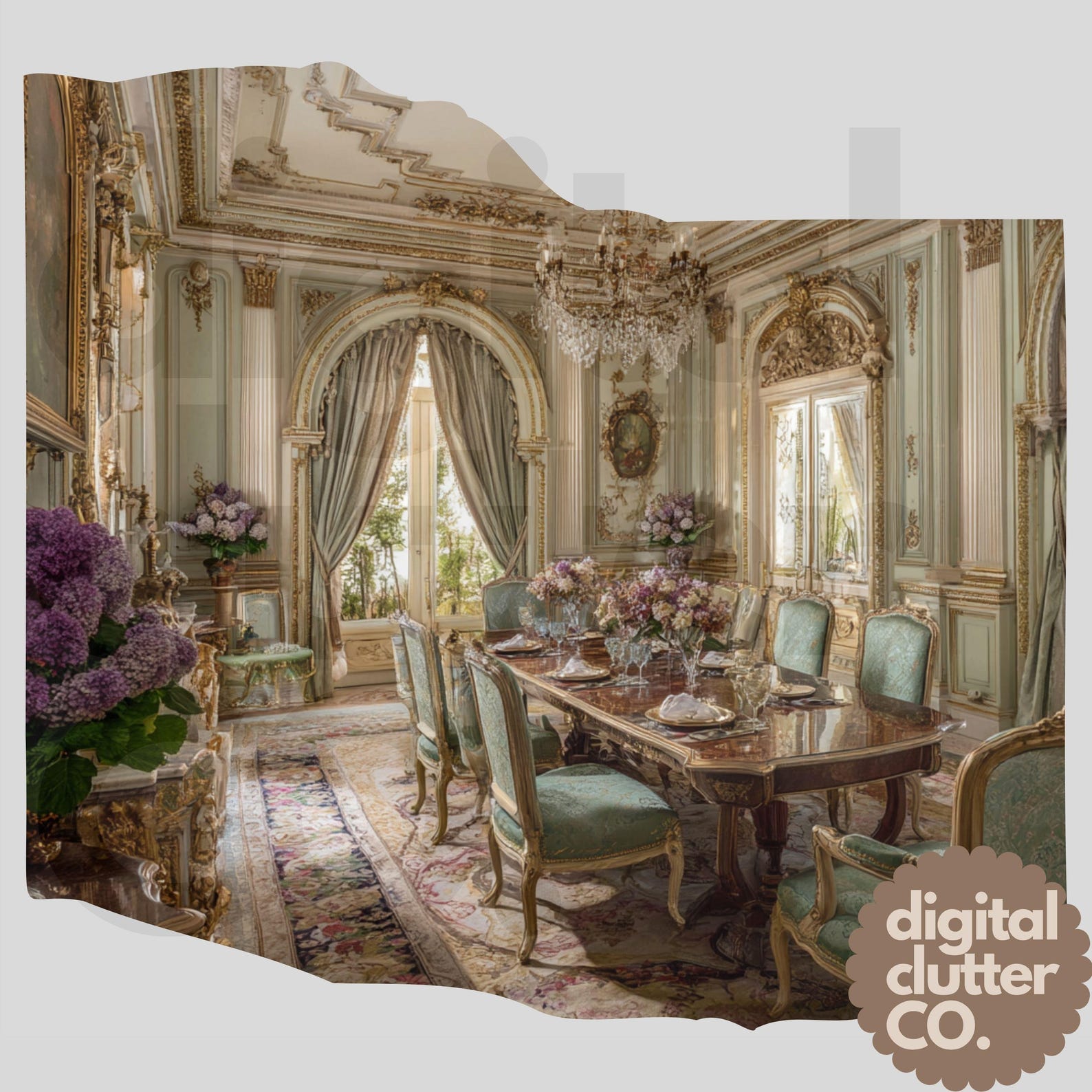 Versailles Daydreams Enchanted Collage Kit | Rococo Fantasy Torn Paper ...
