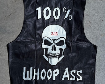 Vintage Y2K 00s Stone Cold Texas Venom 101 Proof Skull WWF Long
