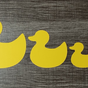 Rubber Ducks Die Cuts - 4 Sizes Available - Multi Size Set or Individual Sizes - Bright Yellow Duckies