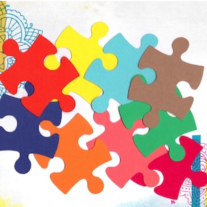 Scrapbooking and Autism Awareness 30 Giant Puzzle Pieces Medium Solid Color Card Stock
