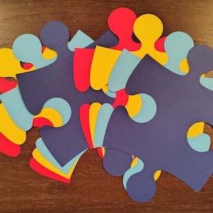 Scrapbooking and Autism Awareness Full Page Size Puzzle Pieces For Banners and Bulletin Boards + Smaller Pieces Classroom Decor Wall Decor