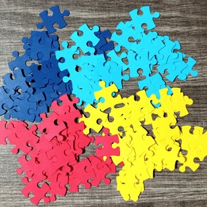 200 Autism Awareness Puzzle Pieces: Scrapbooking Table Scatter