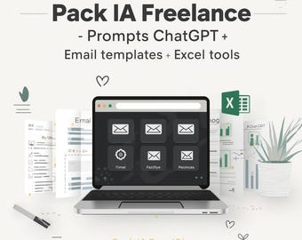 Freelance AI Pack – Tools und Vorlagen für Selbstständige | Eingabeaufforderungen ChatGPT, Excel-Tabellen, Geschäfts- und Produktivitätsvorlagen