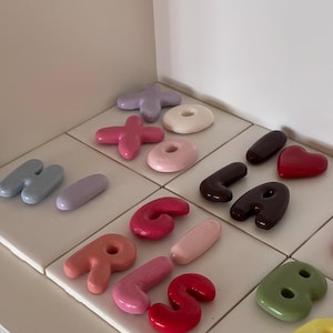 Custom Bubble Letter Magnets | Personalized Fridge Magnets | Colorful Handmade Letter Magnets