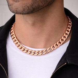 Solid Pure Copper Cuban Link Chain – Artisan S-Clasp Necklace Bracelet Anklet