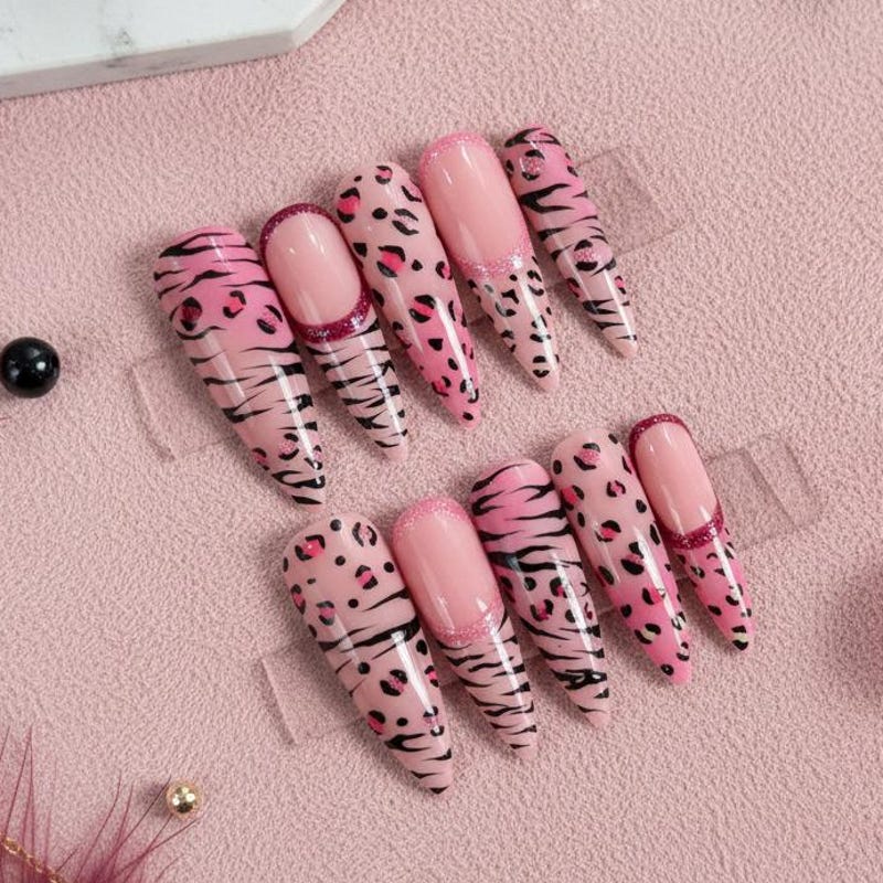 Pink Gyaru Nail - Etsy