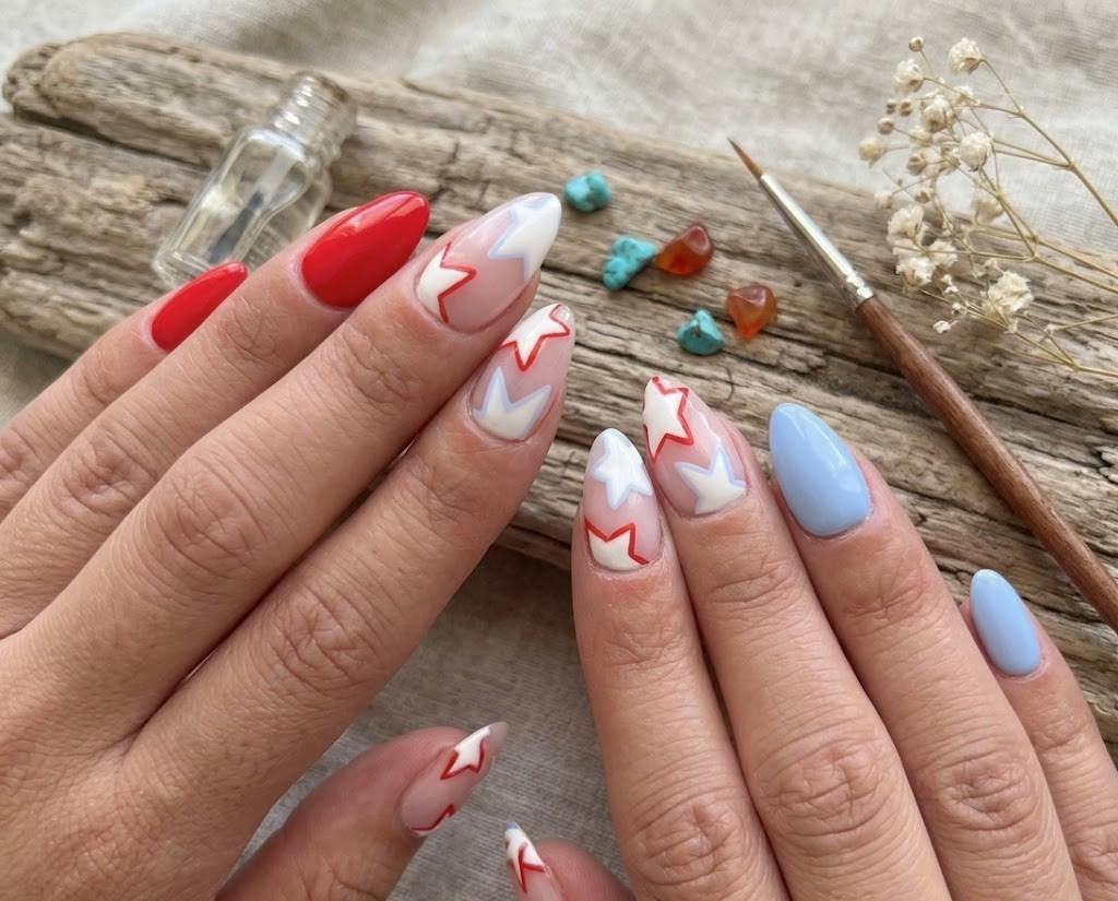 Red White and Blue Ombre Nails - Etsy