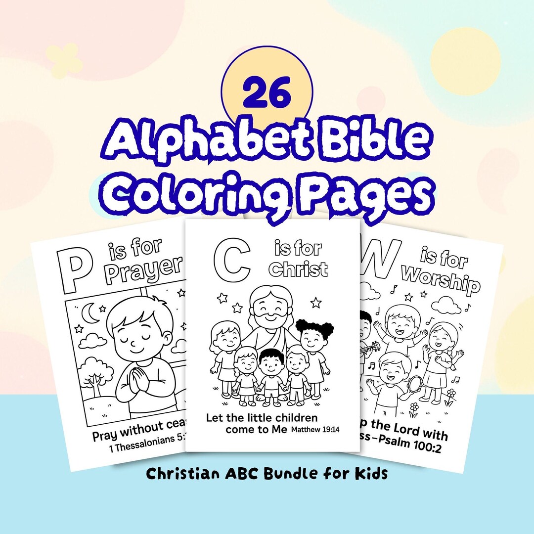 Christian ABC Coloring Pages Bundle for Kids (digital Download) - Etsy