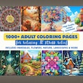 Relaxing Adult Coloring Pages for Stress Relief, Anxiety & Mental Health with Mandala, Pattern | 1000+ Coloring Book PDF Instant Download product logo