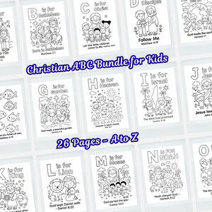 Christian ABC Coloring Pages Bundle for Kids (Digital Download) image 2