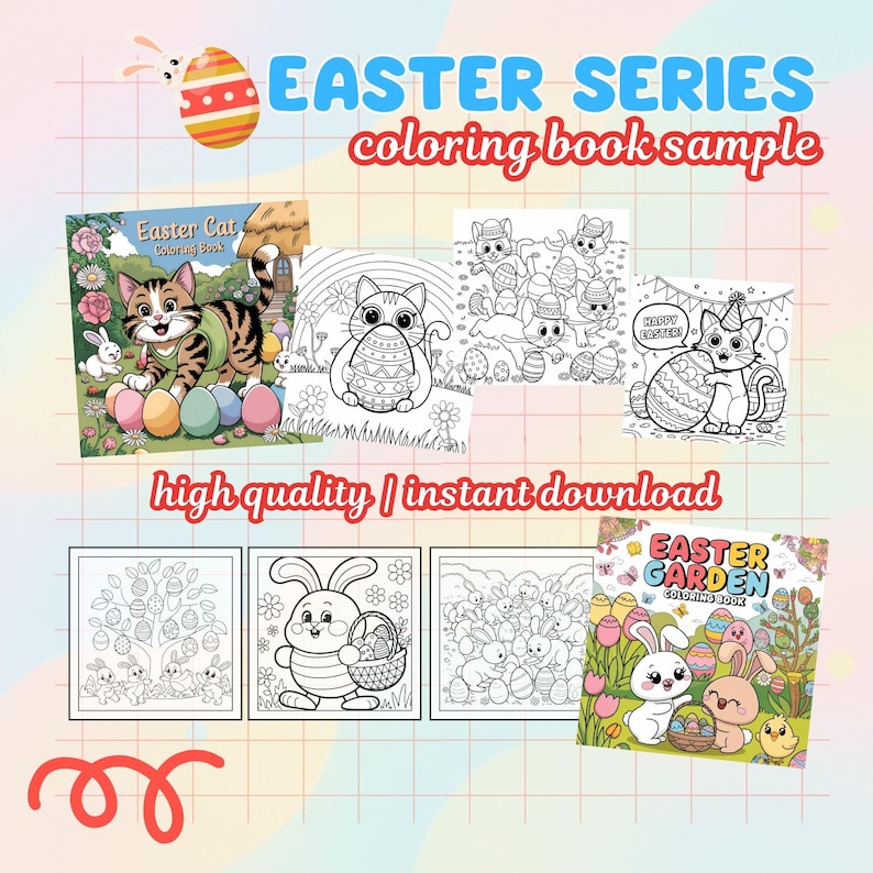 Easter Coloring Pages Bundle | 16 Books, 1200+ Pages (PDF & PNG) - Etsy
