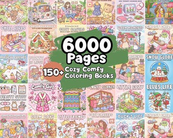 Cozy Coloring Book Bundle Coco Wyo Style for Adults Teens, 6000+ Coloring Pages 150 Books, Bold & Easy (Digital Download)