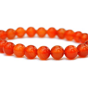 Orange Agate Beaded Bracelet - 8mm Beads - Energy Crystal Bracelet - Yoga Jewelry