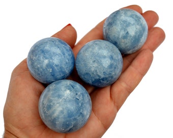 Blue Calcite Sphere Stone (25mm - 40mm) - Small Crystal Sphere - Mineral Chakra