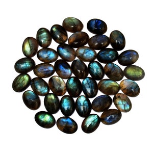 1 Labradorite Cabochon Stone (14mm x 10mm x 7mm) - Small Oval Gemstone - Calibrated Cabs