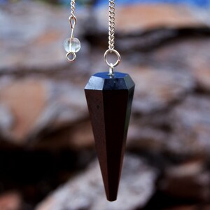 Black Tourmaline Pendulum Dowsing Faceted Crystal Pendulum Divination and Balancing Chakra image 5