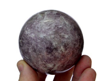 Lepidolite Crystal Sphere (61mm x 61mm x 61mm) - Natural Purple Lepidolite - Crown Chakra Stones