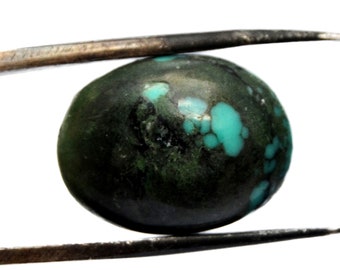 Turquoise Cabochon Stone (16mm x 12mm x 5mm) 6.5cts - Oval Crystal Cabochon - Tibetan Turquoise - Blue Turquoise
