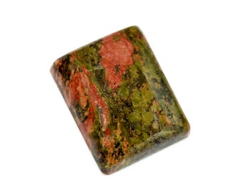 Unakite Cabochon Stone (20mm x 16mm x 7mm) - Natürlicher rechteckiger Edelstein - Loser Kristall