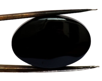 Black Onyx Gemstone Cabochon (22mm x 17mm x 6mm) - Oval Cabochon Stone - Black Cabochons - Loose Black Onyx - Black Onyx Crystal