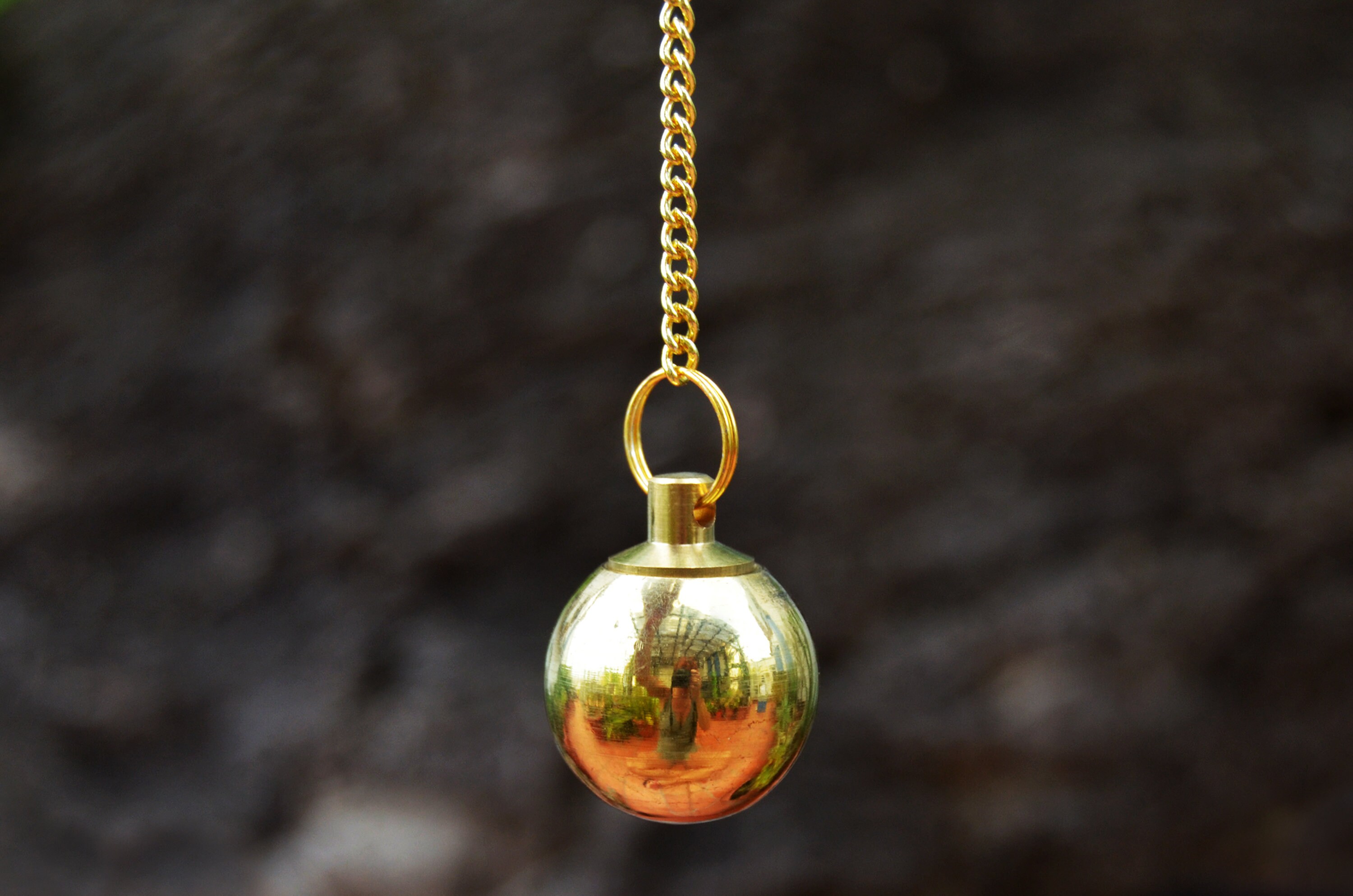 Metal Sphere Pendulum Bronze Round Pendulum Metalic Ball Etsy