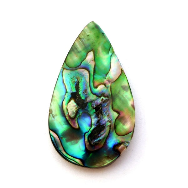Natural Paua Shell Cabochon (40mm x 25mm x 6mm)