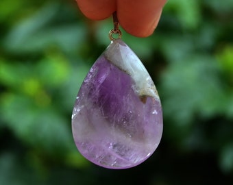 Pendentif Amethyst Quartz - Purple Amethyst Drop Pendentif - Pierre de naissance de février