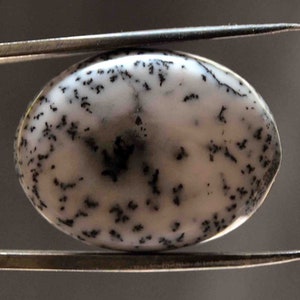 Dendritic Agate Crystal Cabochon (24mm x 18mm x 5mm) - Oval Gemstone - Natural Agate - Loose Gem