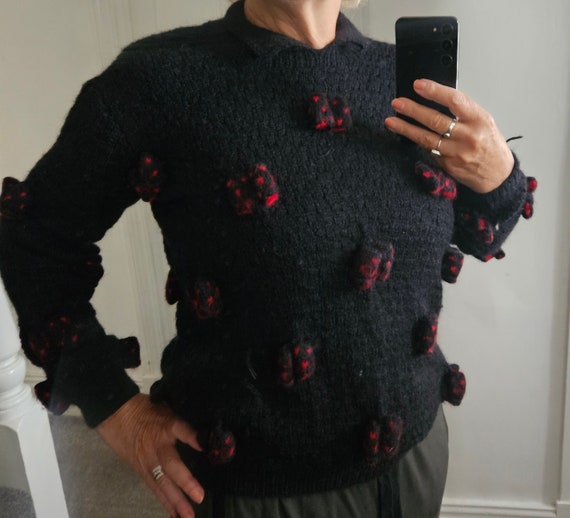 Patricia Roberts Chatanooga sweater in black with… - image 8