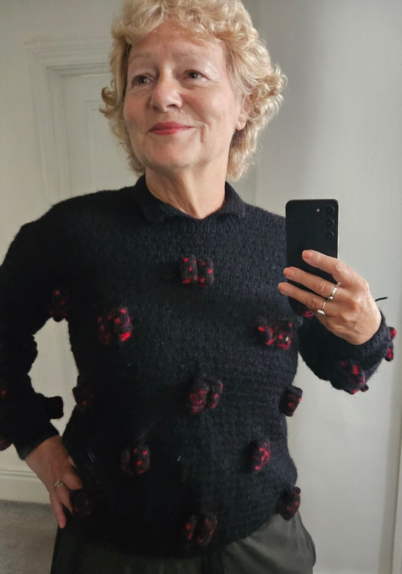 Patricia Roberts Chatanooga sweater in black with… - image 3