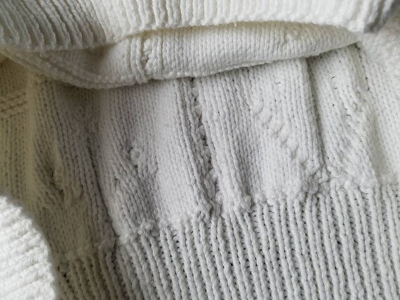 SALE 25 % off White cotton oversized nautical sweater 80s handknit by Hilary Todd L SALE 25 % off White cotton oversized nautical sweater 80s handknit by Hilary Todd L