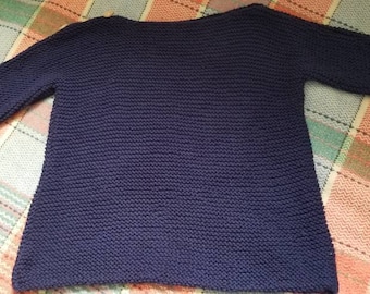 Unisex navy cotton child sweater 5 to 6 year old