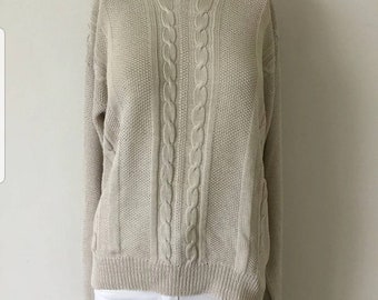 Rare Edina and Lena fine cotton handknit ecru sweater immaculate condition. One size