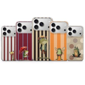 Capa para celular Lazy Toad na cor bordô, com estampa de sapo engraçado na cor laranja, compatível com iPhone 17 Pro Max, 16e, 15, Samsung S25 Ultra, S24 FE, A56 e Pixel 10.