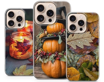 Autumn Phone Case Fall Leaves Cover for iPhone 17 Pro Max, 16e, 15, 14, 12 & Samsung S25 Ultra, S24 FE, A56, Pixel 10 XL, 9a, 8