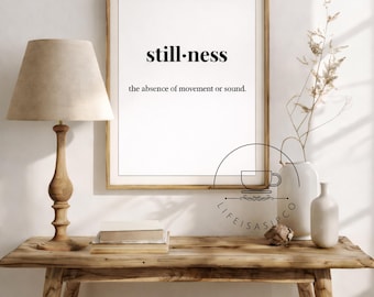 Definizione di quiete Arte murale / Decorazione neutra minimalista / Arte murale stampabile calma / Stampa tipografica moderna