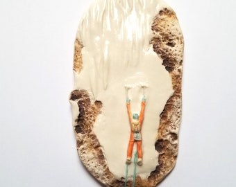 Mini Ceramic Wallhanging Ice Climber