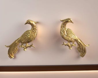 knobnook 3D Brass Phoenix Drawer and Cabinet Door Handle – Elegant Wine & Shoe Cabinet Pull