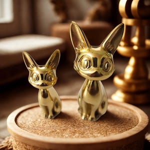 Pomo de latón Knobnook con forma de gatito para armario – Elegante tirador para muebles con forma de gato