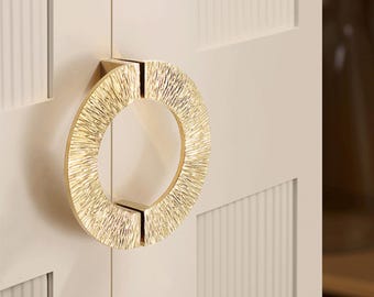 Bright Gold Brass Cabinet Handle – French Luxury Drawer Pull
