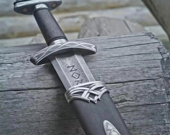 Handmade Northman Sword Viking Damascus Sword | Gift for Him, Groomsmen Collectible Display for Men