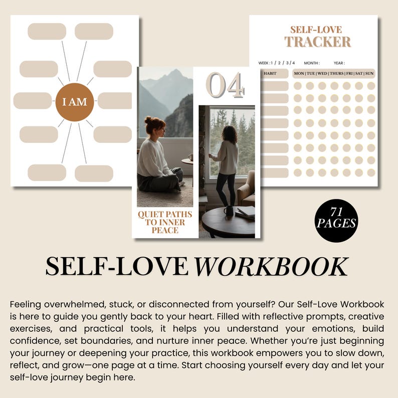 Self Love Workbook | Editable Canva Template (PLR/MRR) - Etsy