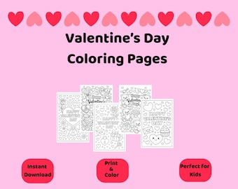 Dibujos para colorear de San Valentín para niños / Actividad imprimible